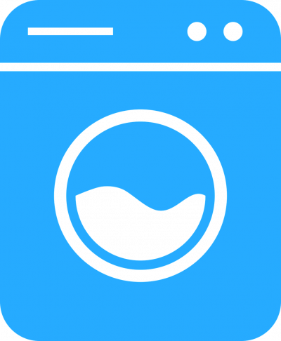 washing machine outline in blue