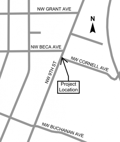 Street view of project location on 9th