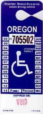 Disability parking hang tag
