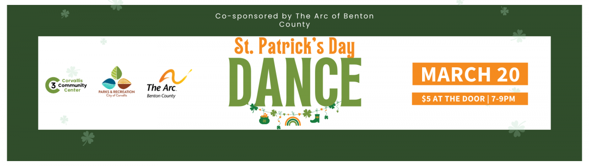 Saint Patrick's Day Dance sponsored by The Arc of Benton County website header image