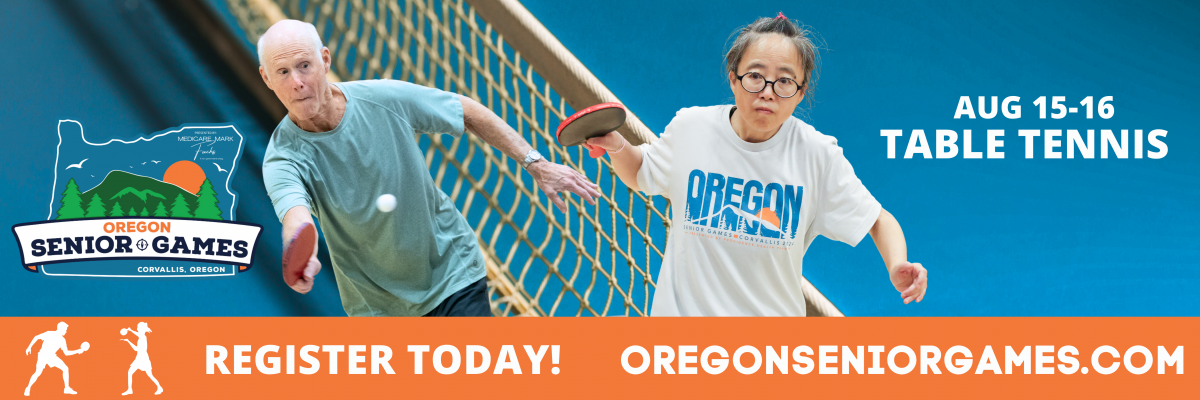 Oregon Senior Games Table Tennis Event Graphic