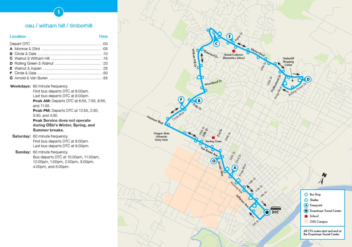 CTS Route 1 Map