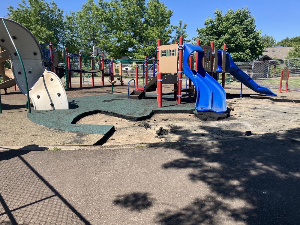 Bruce Starker Arts Park Playground Resurfacing Corvallis Oregon