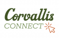 Corvallis Connect logo with orange mouse pointer