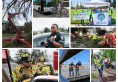 Collage of photos featuring city workers, firefighters and police officers.
