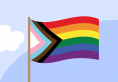 Pride Flag on a blue sky background
