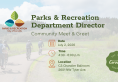 Parks & Recreation Department Director Community Meet & Greet. Image shows cyclists on a paved multi-use path.