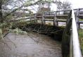 High water under a bridge