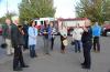 City leaders and Fire Chief Ben Janes tour the construction site in October 2022.